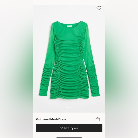 H&M Green Dress with mesh sleeves 🌿 - Picture 4 of 5